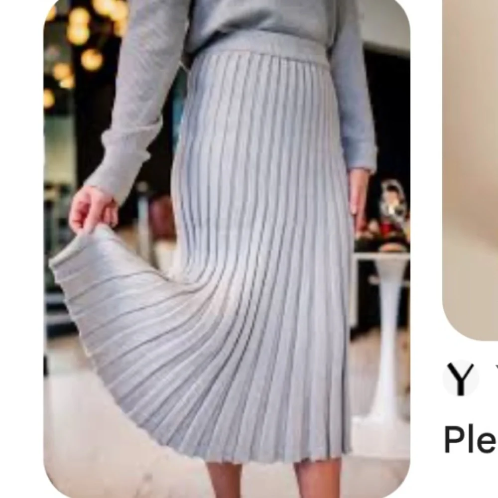 Wilfred Chamfort Light Gray Pleated Skirt ashen (Size M )